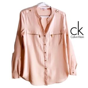 🤍🌷Calvin Klein Rose & Gold XS Shirt Blouse🌷🤍